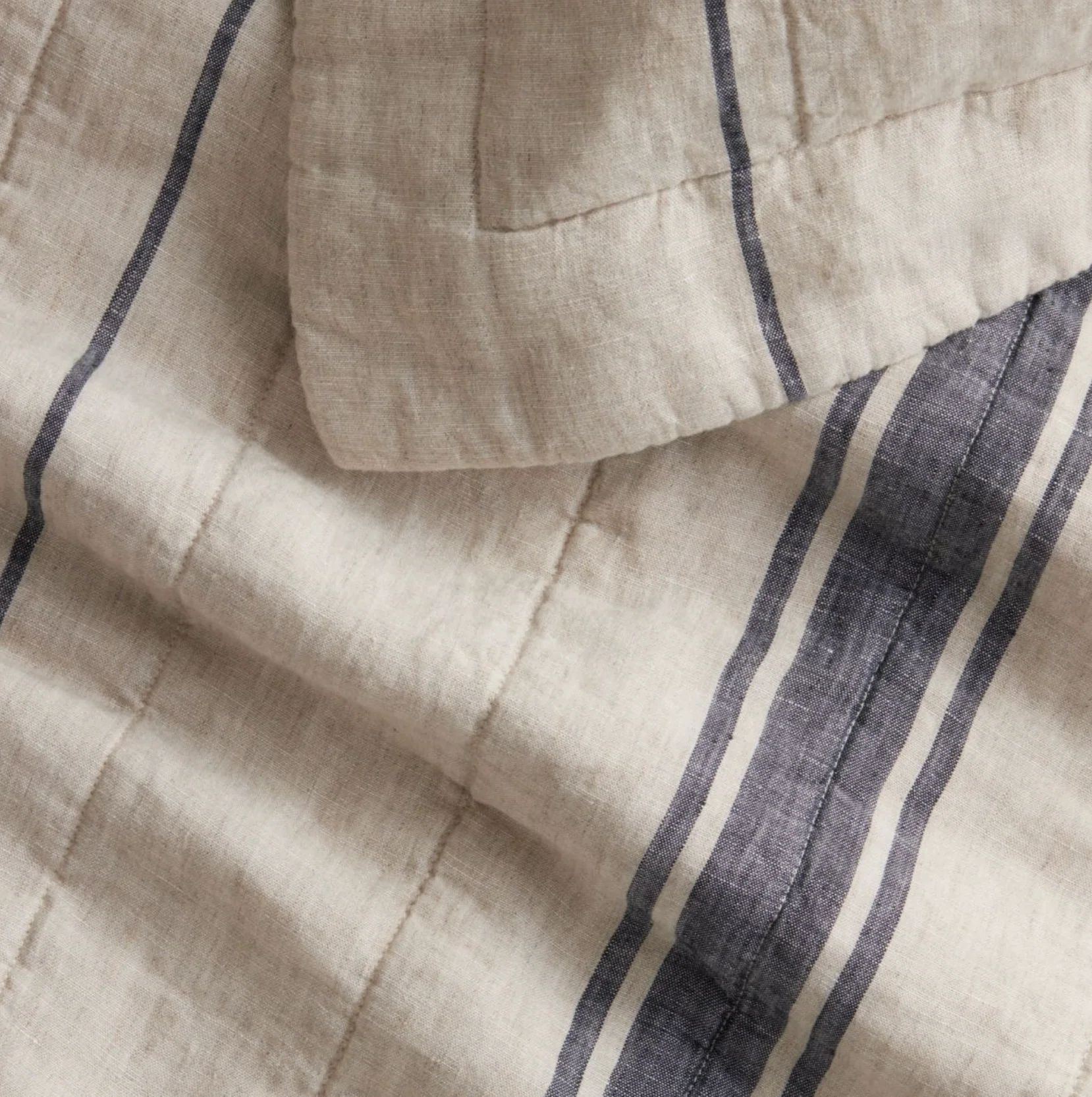 Abbotson Linen Wide Ticking Stripe Bed Cover - Image 2