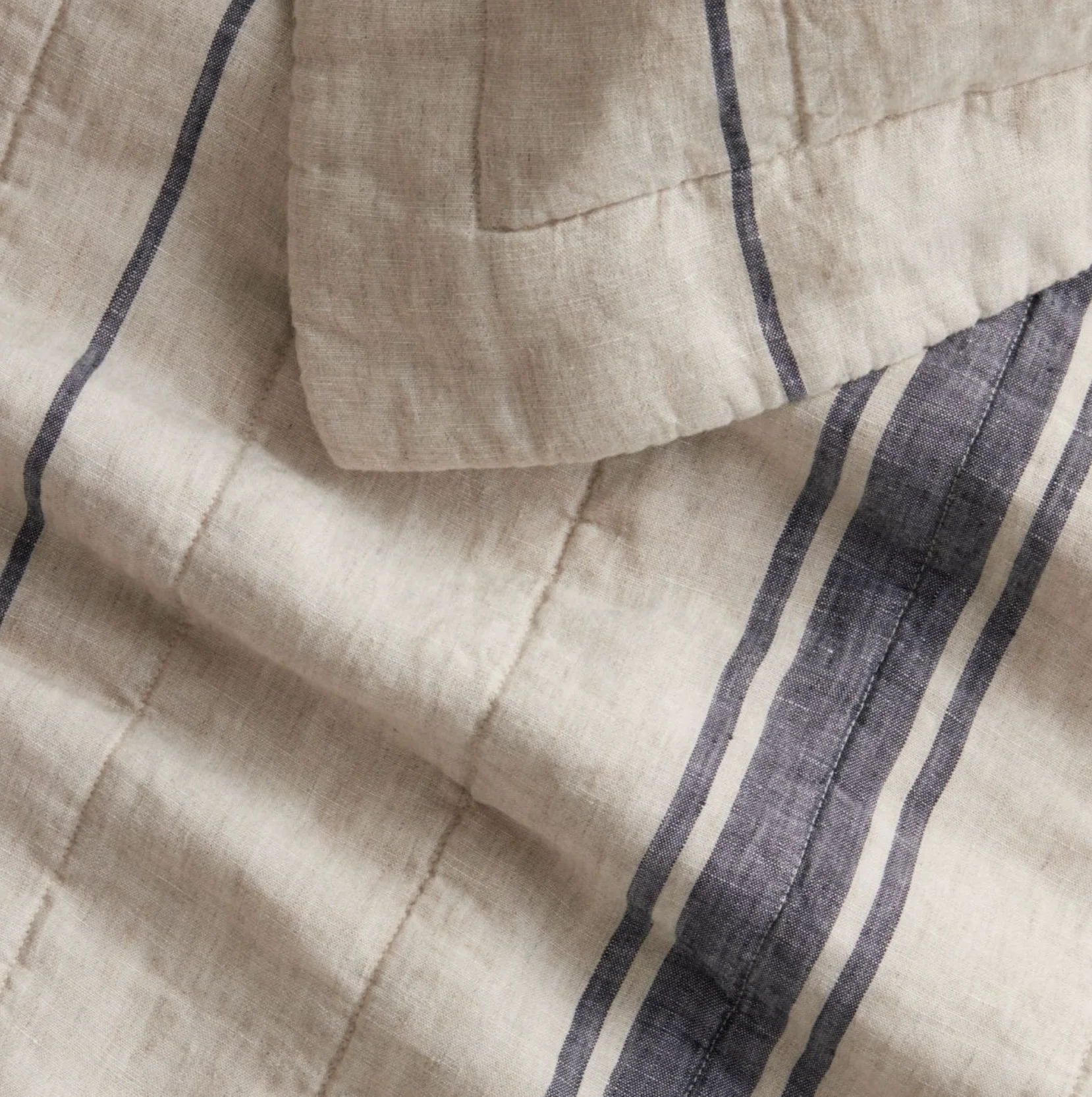 Abbotson Linen Wide Ticking Stripe European Sham - Image 2