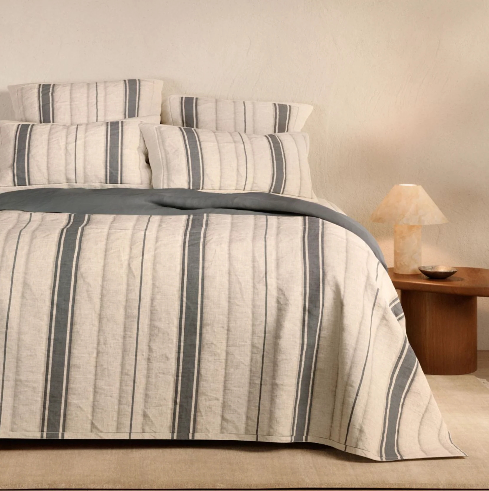 Abbotson Linen Wide Ticking Stripe European Sham - Image 3