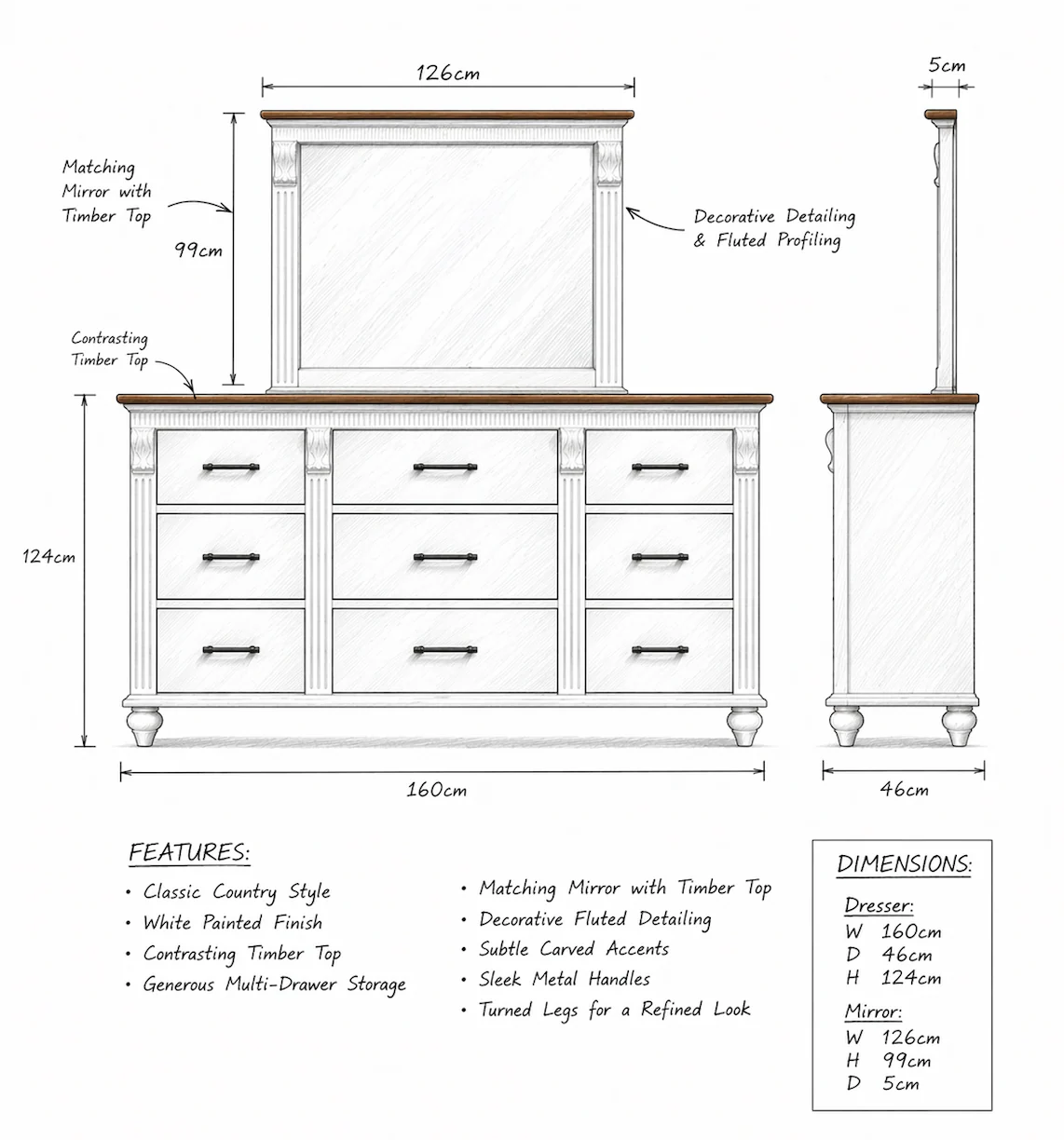 Agathon Dressing Table - Image 2
