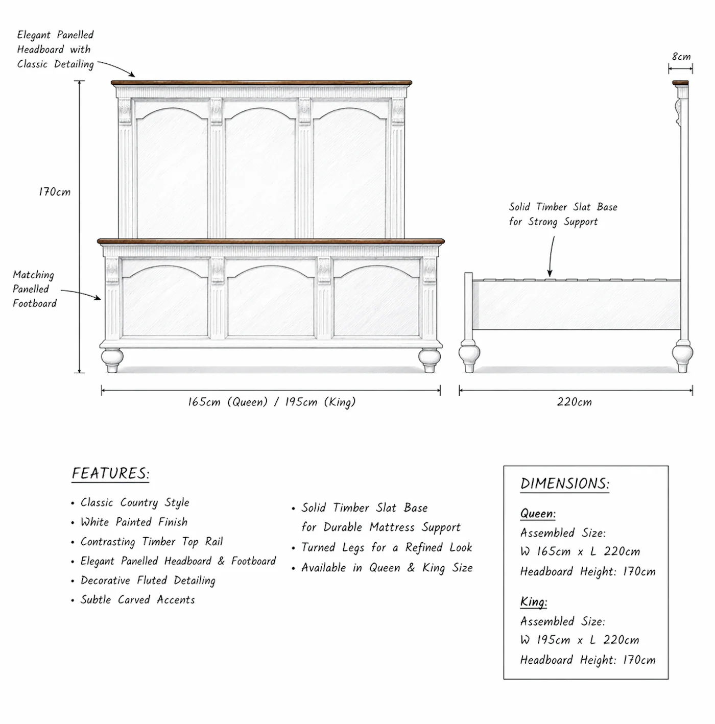 Agathon Wood Bed Frame - Image 2