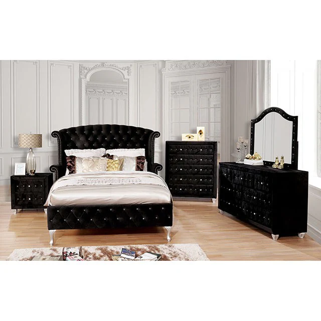 Alzir Upholstered Bed Frame- Black - Image 2