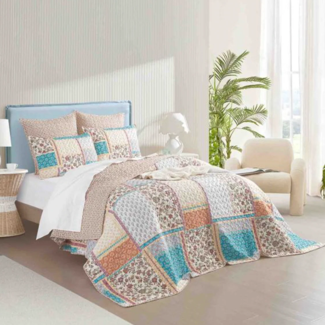 Amber Quilted Reversible Coverlet Set - Image 4