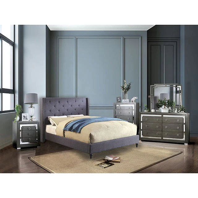 Anabelle Upholstered Bed Frame - Blue - Image 3