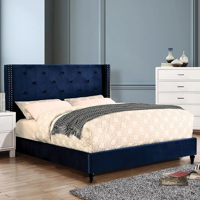 Anabelle Upholstered Bed Frame - Navy - Image 2