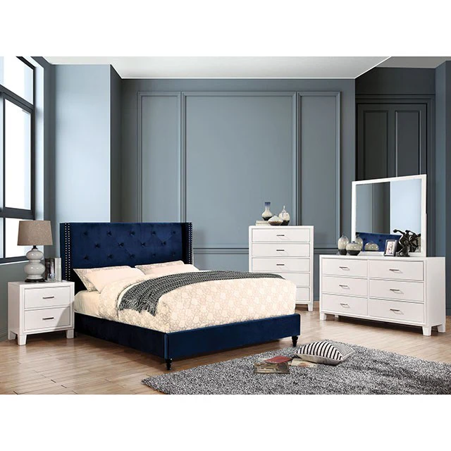 Anabelle Upholstered Bed Frame - Navy - Image 3