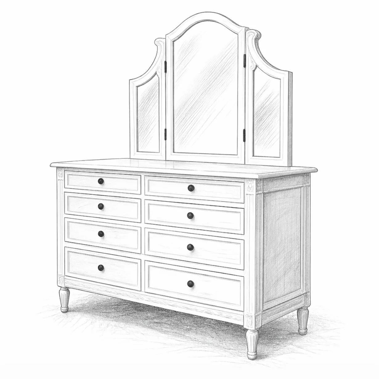 Andorra Dressing Table with Mirror - Image 5