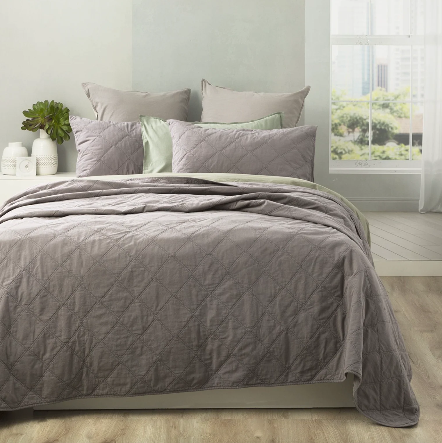Attwood Vintage Stone Washed Cotton Quilted Coverlet Set - Image 6