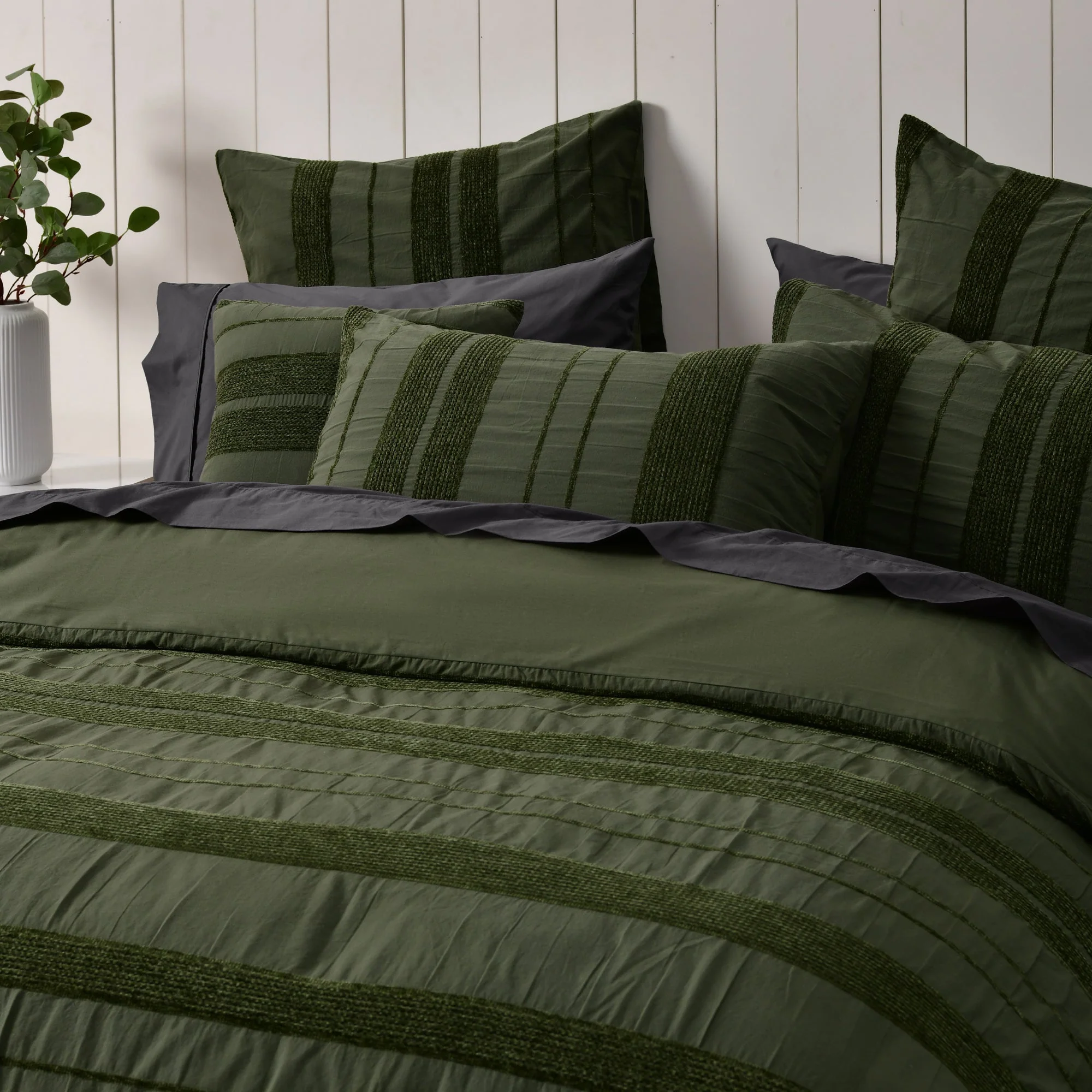 Avery Quilt Cover Set Forest Green - Image 2