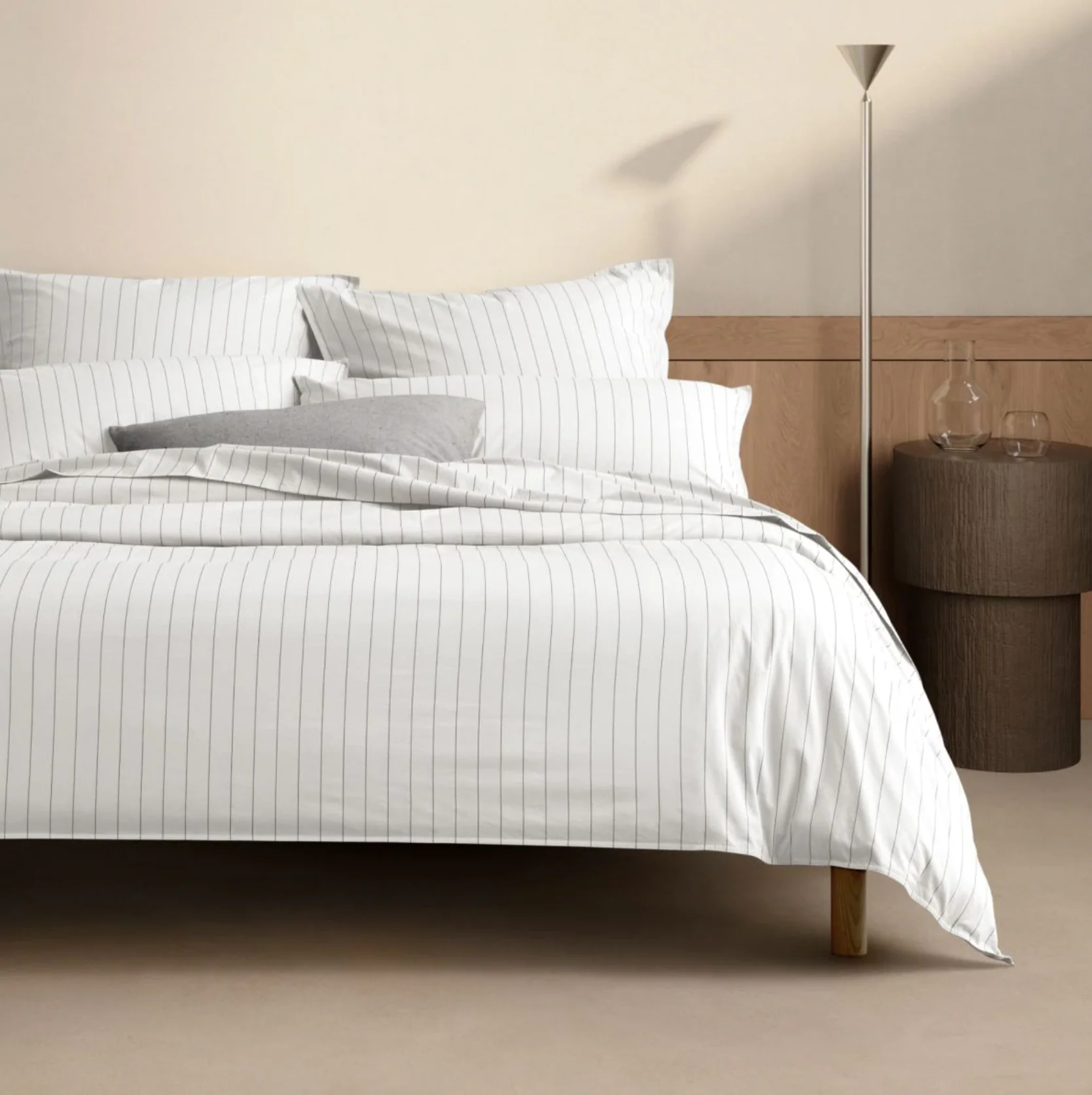 Bayley Stripe Washed Percale European Pillowcase Pair - Image 3