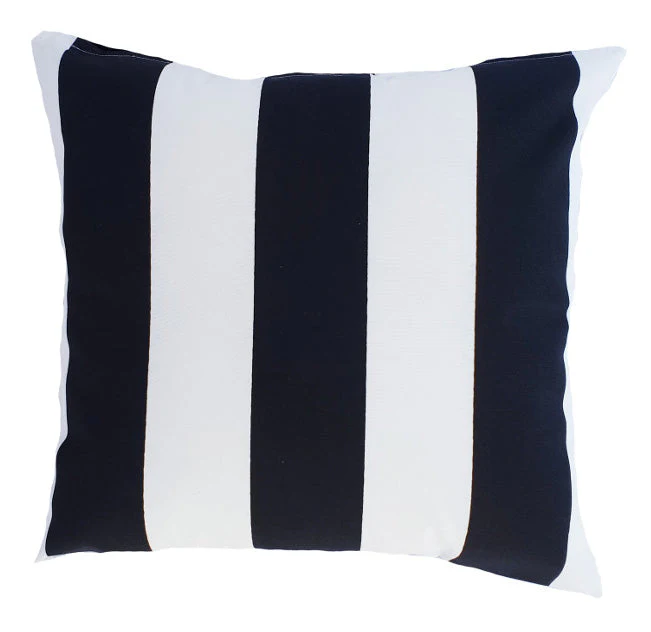 Black and White Striped Outdoor Cushion - Image 2