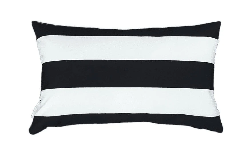 Black and White Striped Outdoor Cushion - Image 4