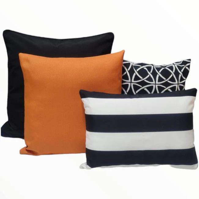 Black and White Striped Outdoor Cushion - Image 5