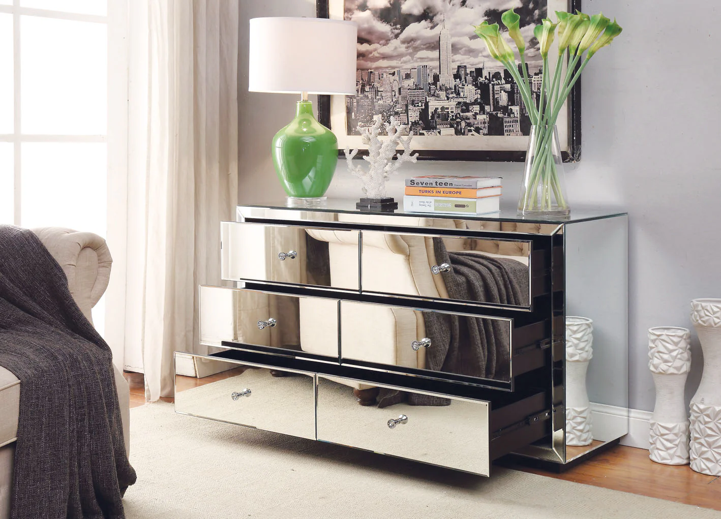 Boulevard Dressing Table - Silver - Image 3