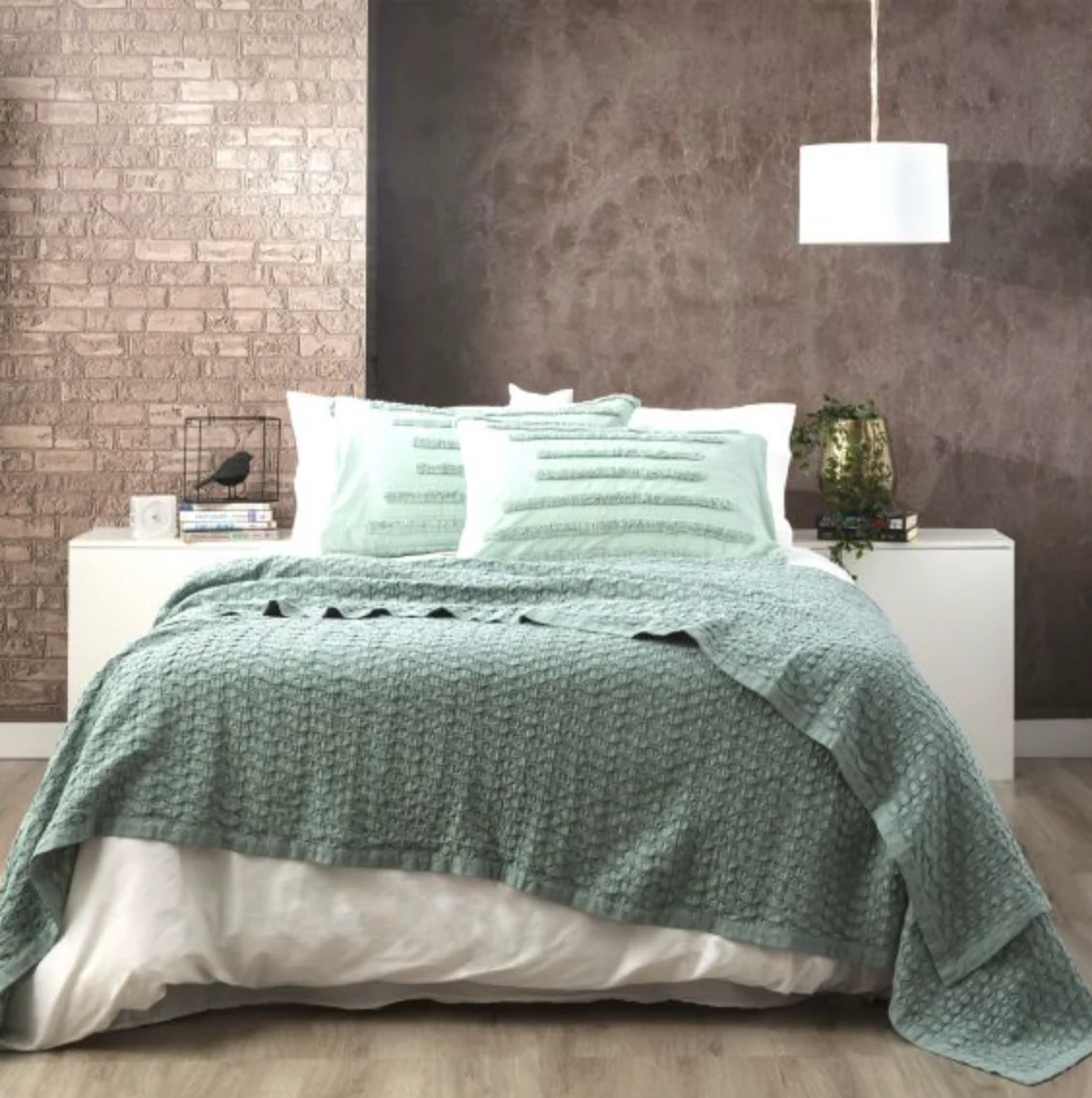 Lexico Washed Cotton Textured Waffle Blanket - Image 4