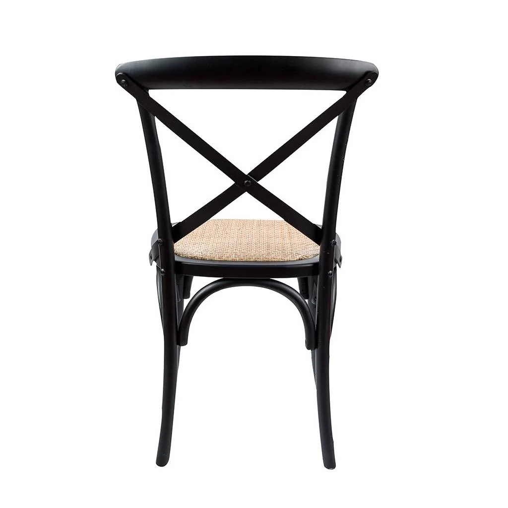 Rattan Dining Chair Black - Image 3