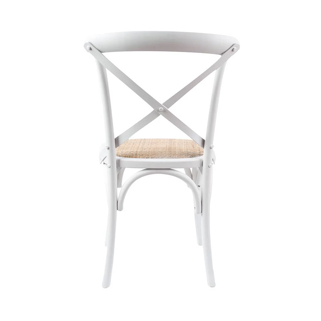 Rattan Dining Chair White - Image 3
