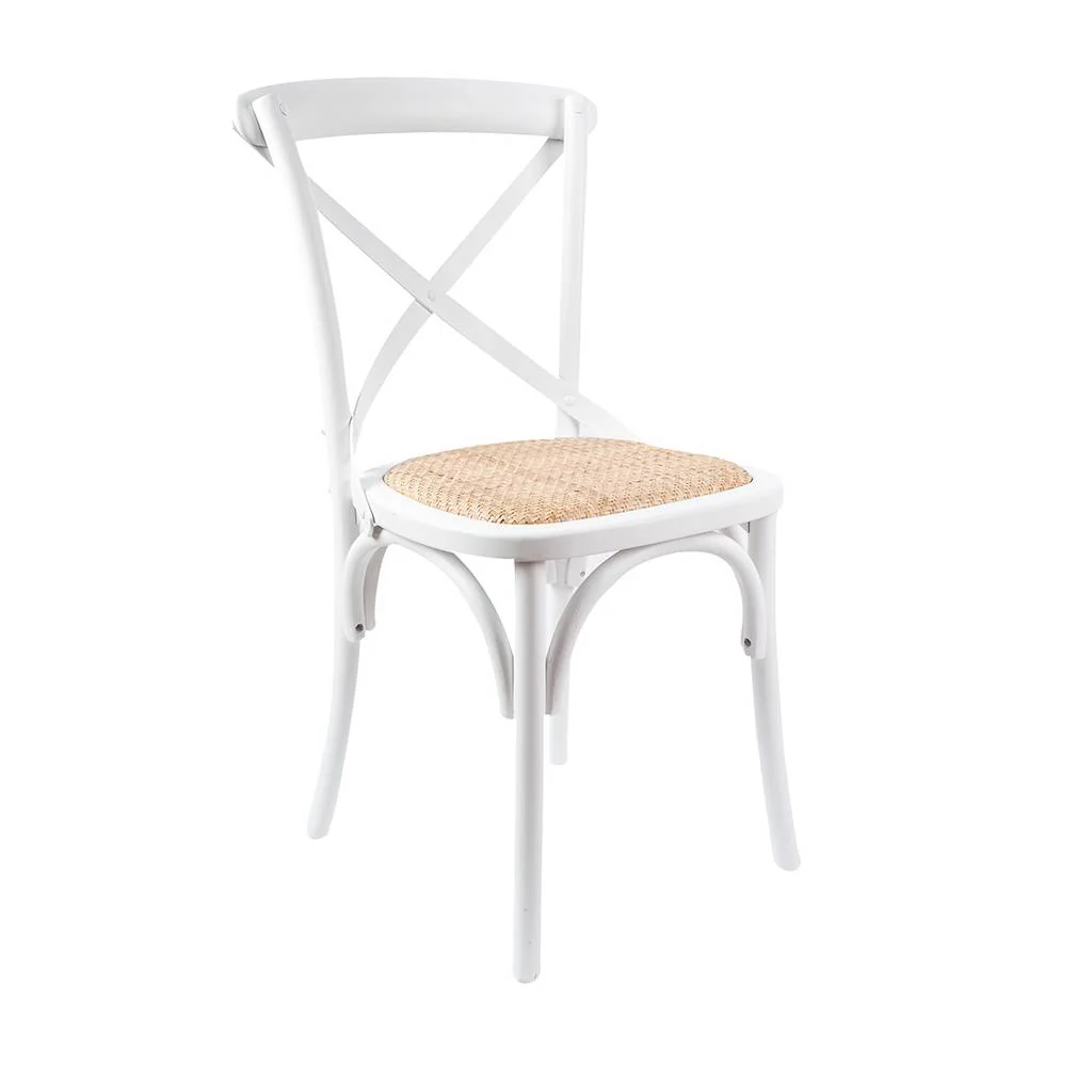 Rattan Dining Chair White - Image 4