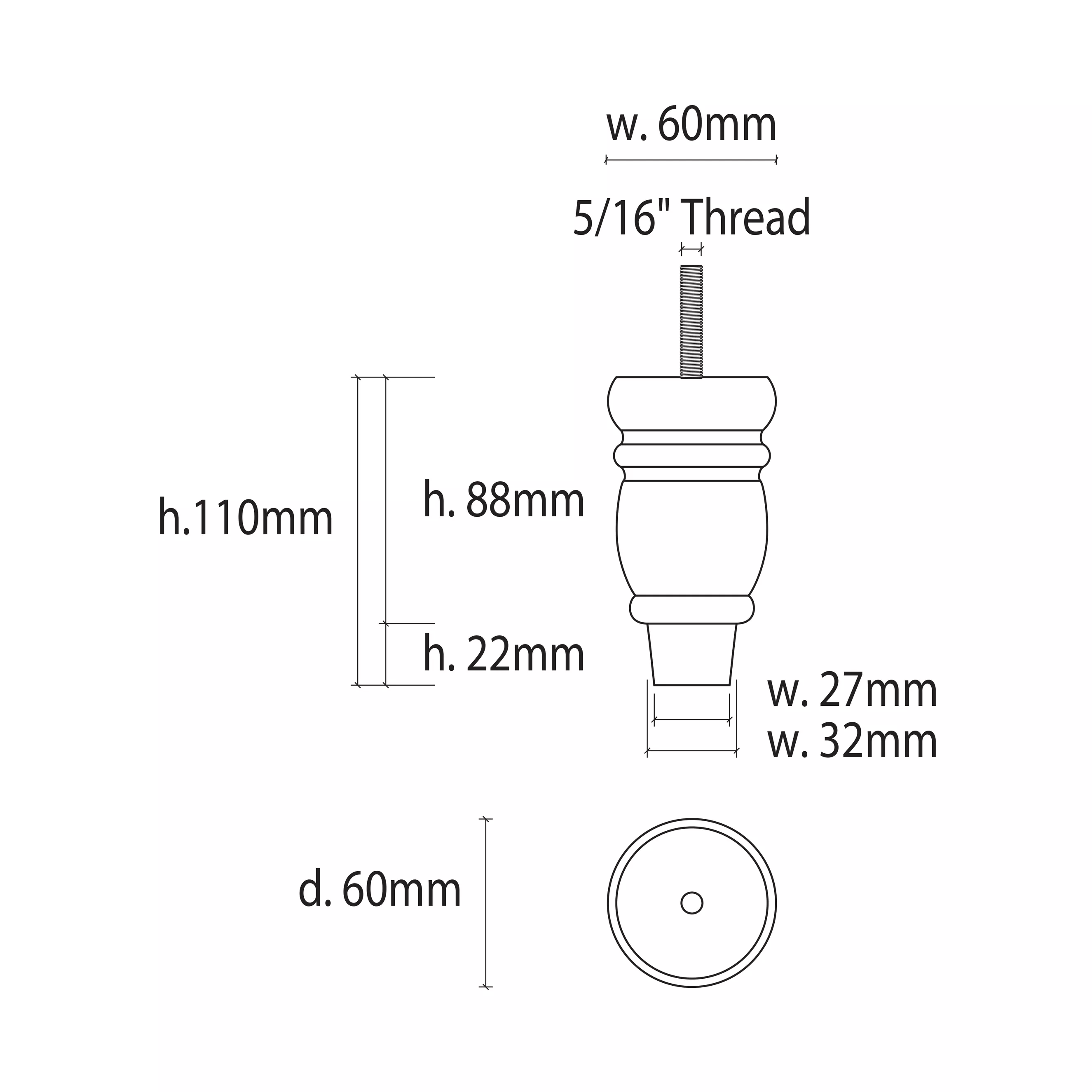 Furniture Leg Mahogany Timber Winchester -set of 4 - Image 2