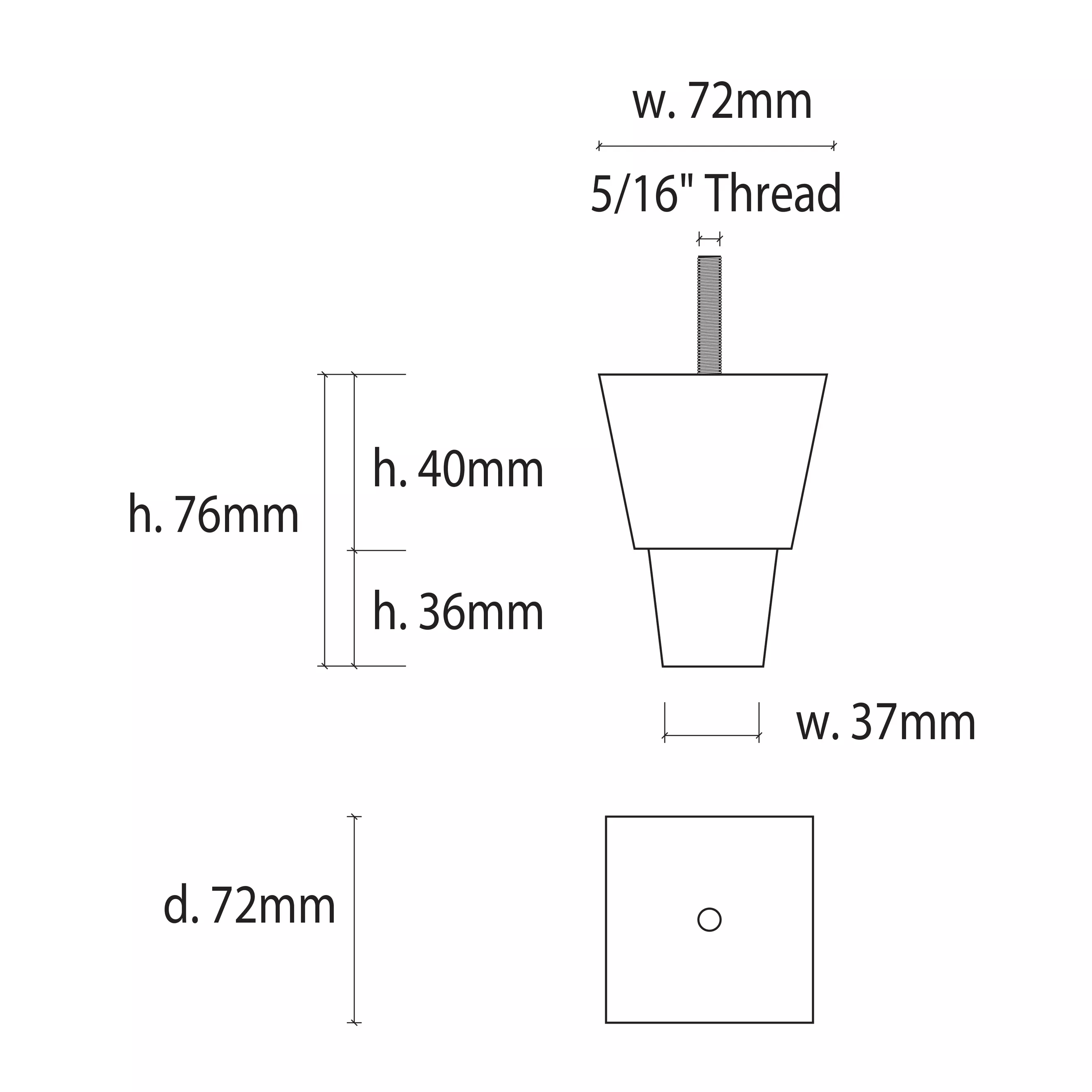 Furniture Leg Mahogany Timber Winston - set of 4 - Image 2