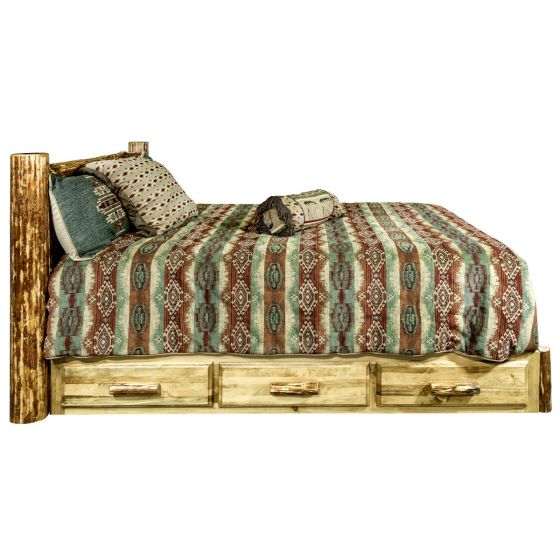 Glacier Country Wood Bed Frame  Low Foot With Drawers - Image 4