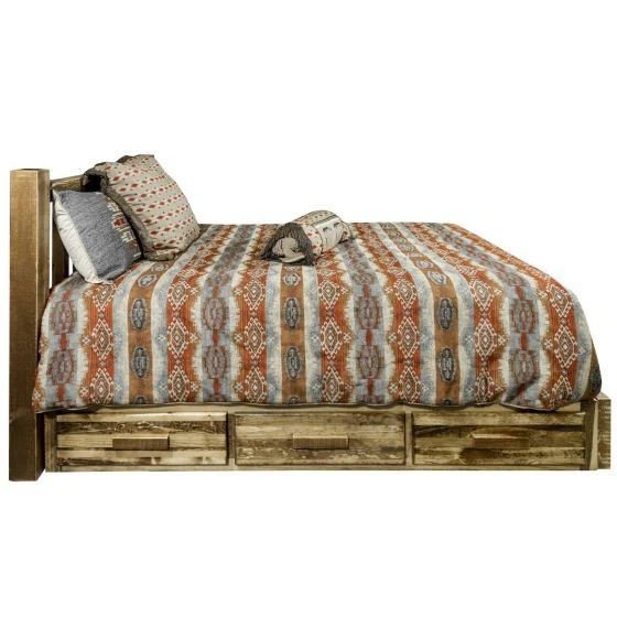Homestead Wood Bed Frame Low Foot With Drawers - Image 4