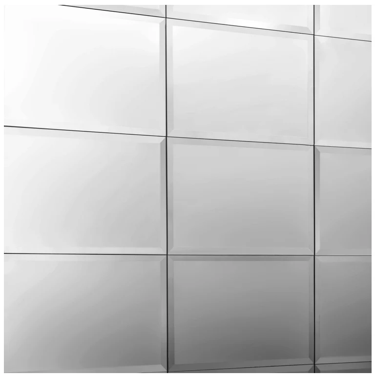 Large Rectangle Silver Mirrored Bevelled Wall Tiles - 6 Pack - Image 3