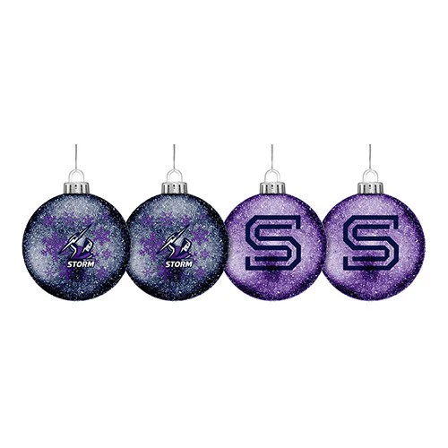 Melbourne Storm S/4 Glitter Baubles