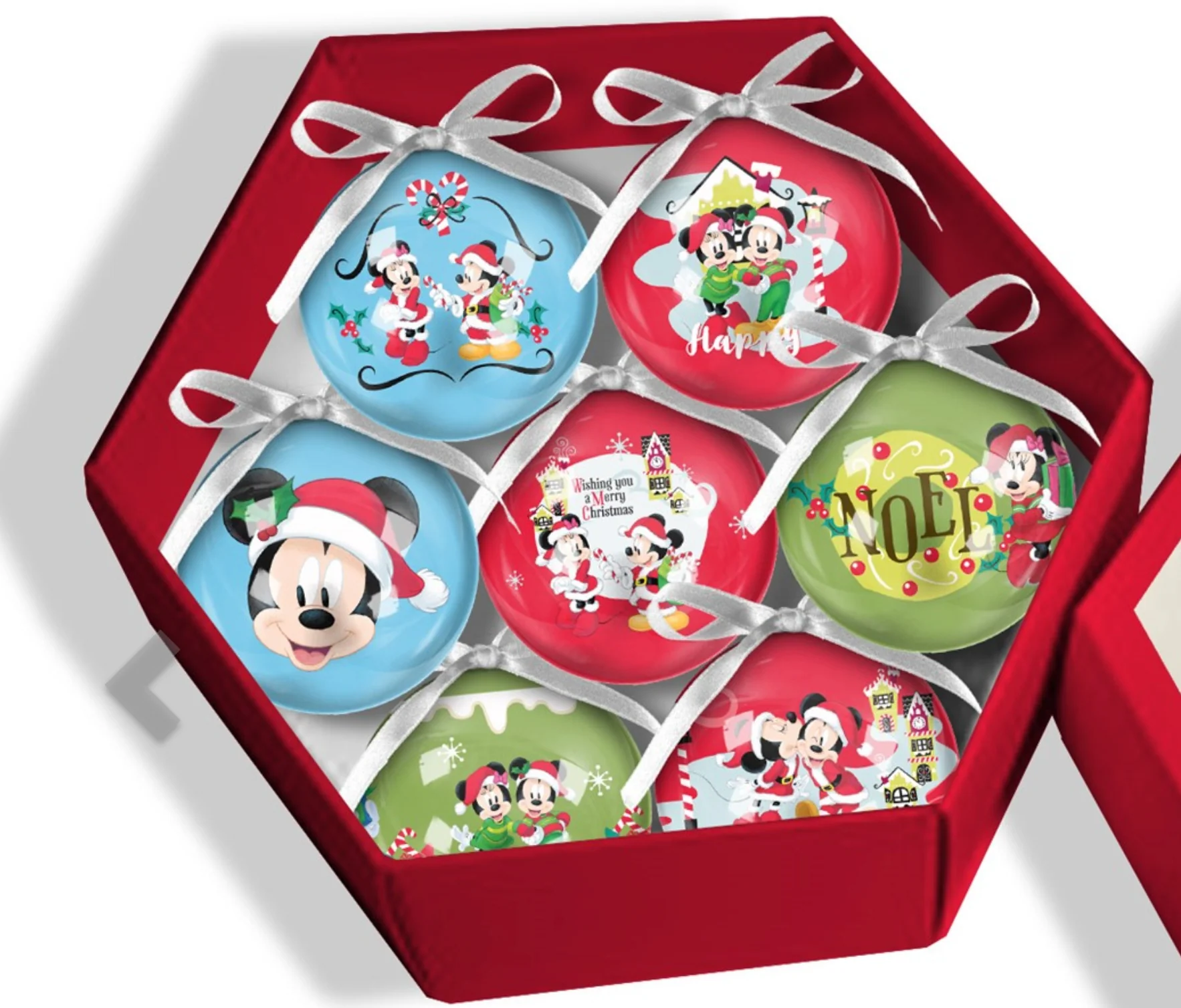 Mickey and Minnie Mouse Christmas Bauble Set Of 7 - Image 2