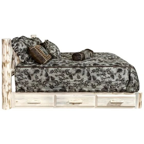 Montana Wood Bed Frame Low Foot With Drawers - Image 4