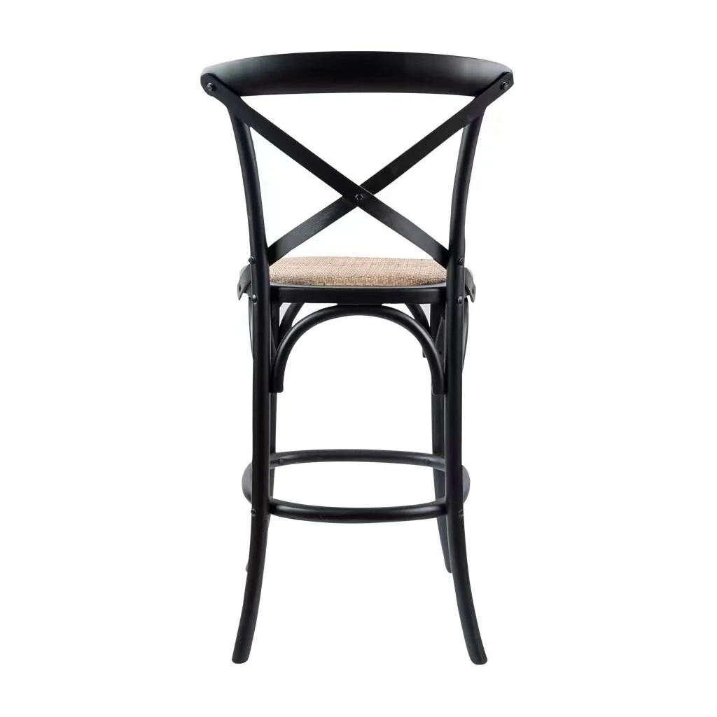 Rattan Bar Stool Black - Image 4