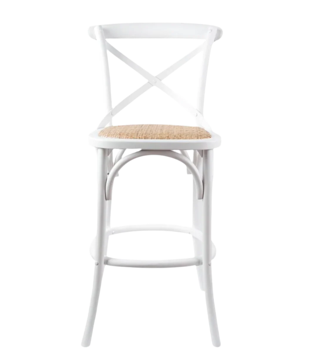 Rattan Bar Stool White