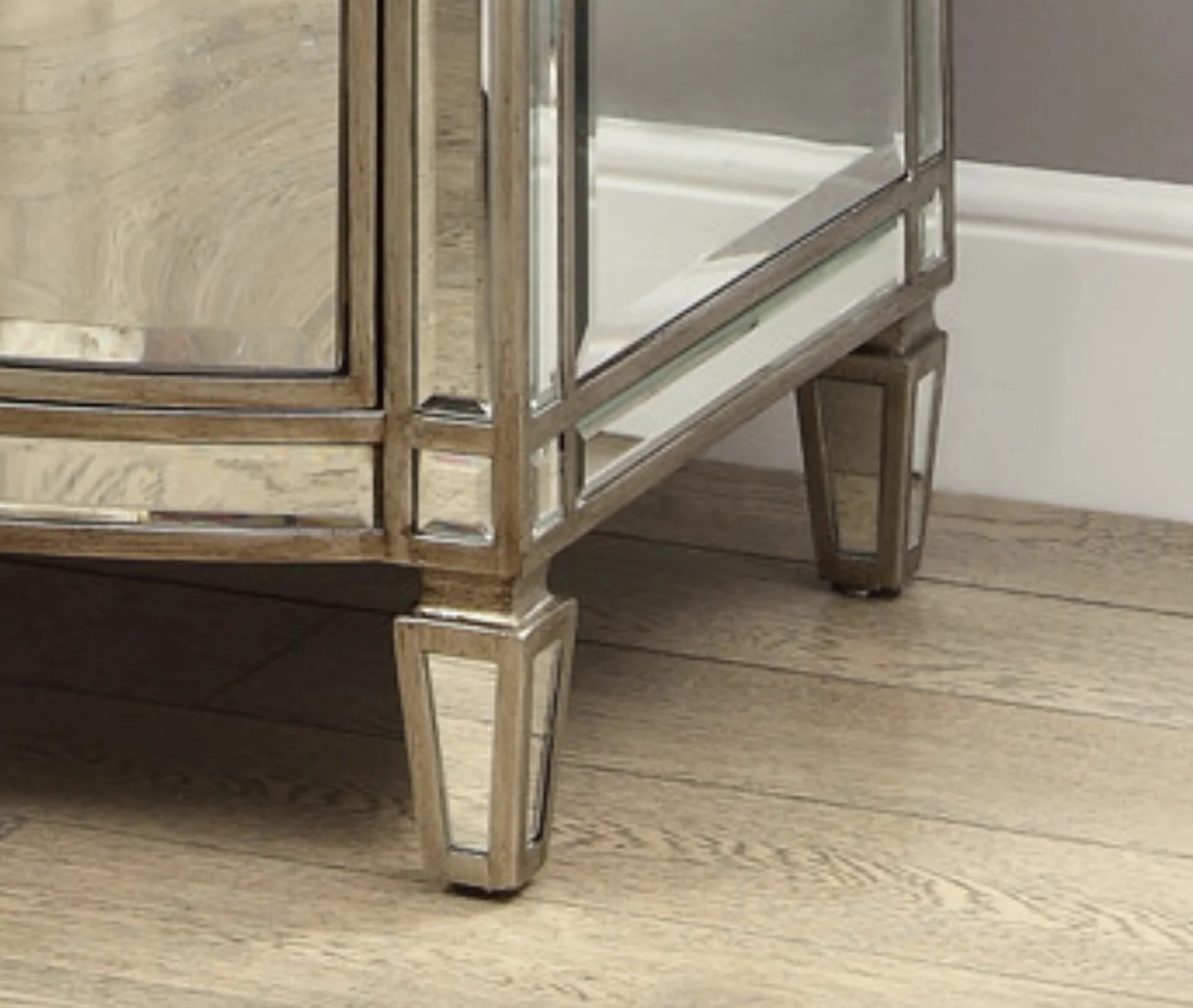 Rochelle Mirror 2 Drawer Bedside Table - Image 4