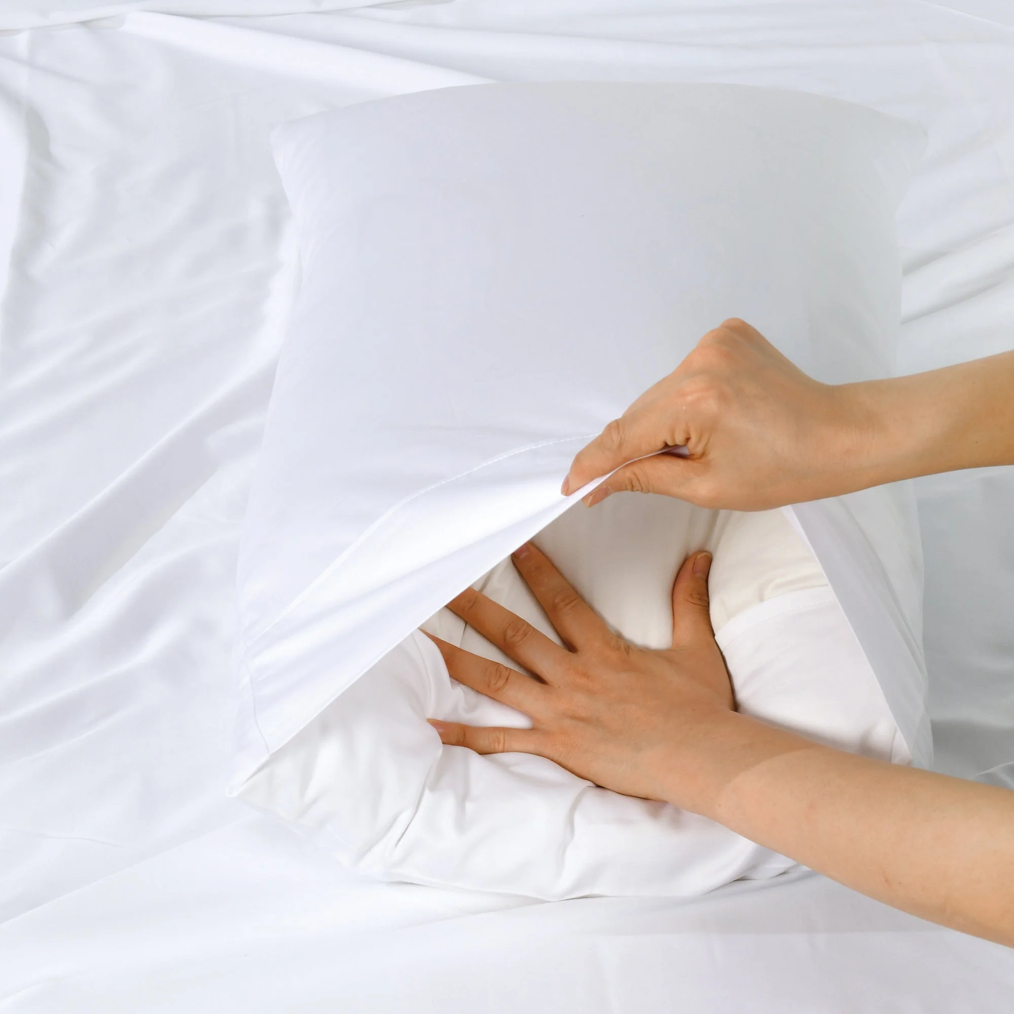 Rosebank 500 Thread Count Bamboo/Cotton Sateen Weave Standard Pillowcase (Pair) - Image 4
