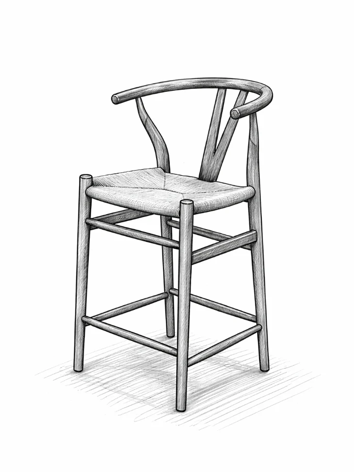 Wishbone Bar Stool - Image 7